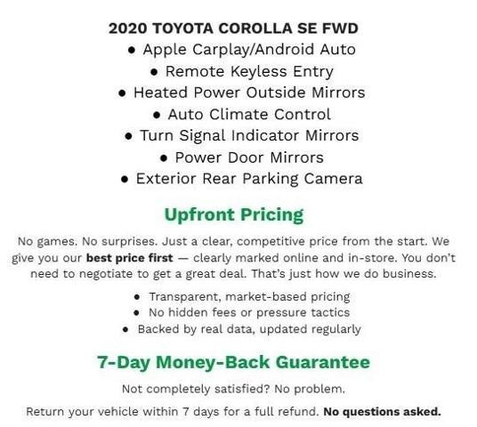 2020 Toyota Corolla SE CVT