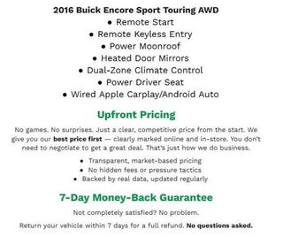 2016 Buick Encore AWD 4DR SPORT TOURING **REMOTE START**DUAL-ZONE CLIMATE**POWER MOONROOF**