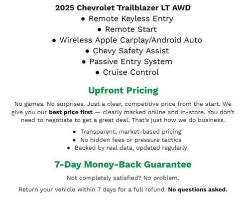 2025 Chevrolet Trailblazer AWD 4DR LT W/2LT **APPLE CARPLAY/ANDROID AUTO**REMOTE START**REMOTE KEYLESS ENTRY****